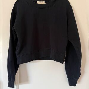 Acne Studios Bird Z Fleece Sweatshirt – XS – Black – Side Zip